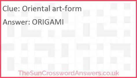 oriental art form crossword clue|More.